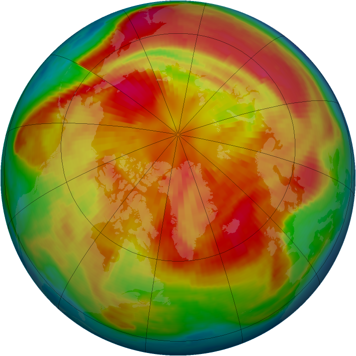 Arctic ozone map for 12 March 1999